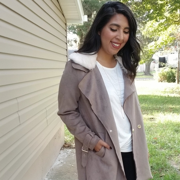OVERSIZED BOYFRIEND TAUPE JACKET - Picture 6 of 15